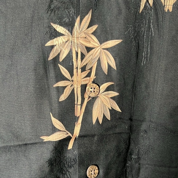 LUAU Black Shirt with Pink Palm Tree Print 💯 percent silk size 2X - Picture 4 of 5